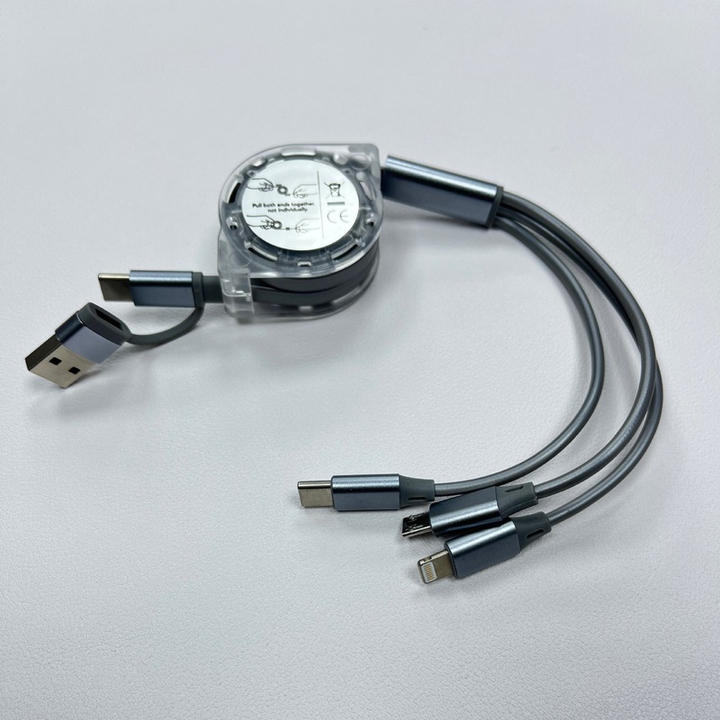 展示会の贈り物5in1二ドラッグ三水晶伸縮可能なデータ線logo携帯車の五合一充電線|undefined