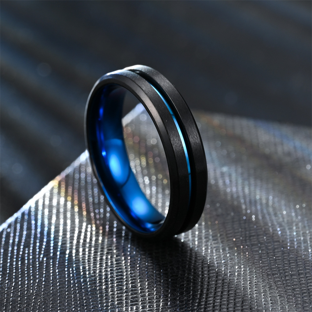 304 Stainless Steel Material Color Block Pattern Vacation Classic Style Color Block 304 Stainless Steel Plating Men's Rings Men Band Rings