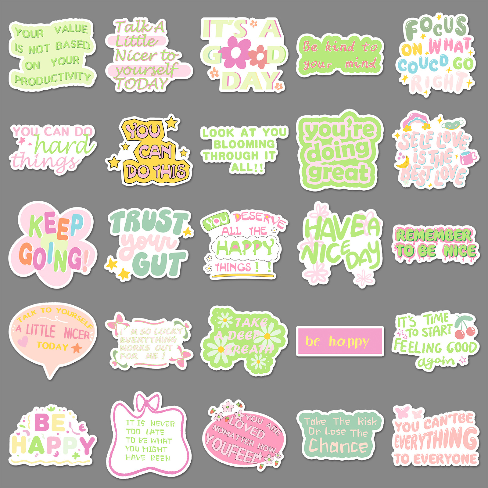 50개의 덴마크 핑크 영감 영어 그래피티 스티커 개인화된 국경 간 작은 신선한 장식 휴대전화 쉘 물컵 스티커