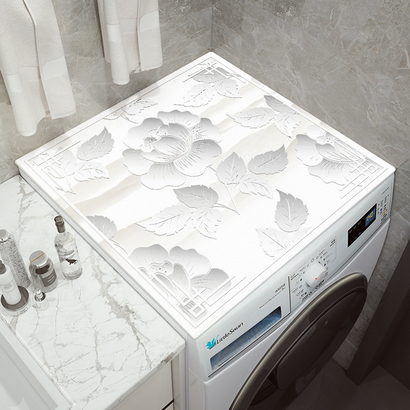 Tambor doméstico lavadora almohadilla de cuero protector solar a prueba de agua cubierta completa almohadilla de cuero resistente a las manchas estera refrigerador cubierta de tela cubierta de polvo