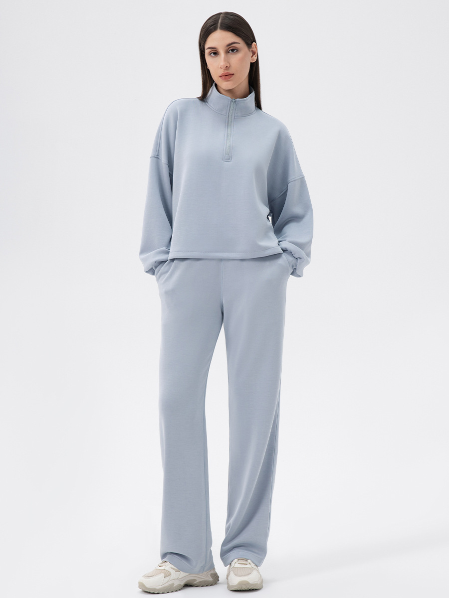 女性の秋冬のヨガのスポーツのズボンのモーダルのゆったりしているレジャーのランニングのズボンの高腰のフィットネスのストレートなズボンの42311