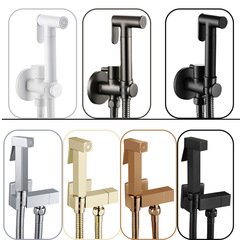 全銅製トイレ洗浄スプレーガン、女性用洗浄器、トイレ用一入一出アングルバルブ、浴室用加圧洗浄ガン、蛇口