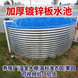 镀锌板鱼池大型户外帆布鱼池高密度圆形渔场养殖鱼池组装铁板水池