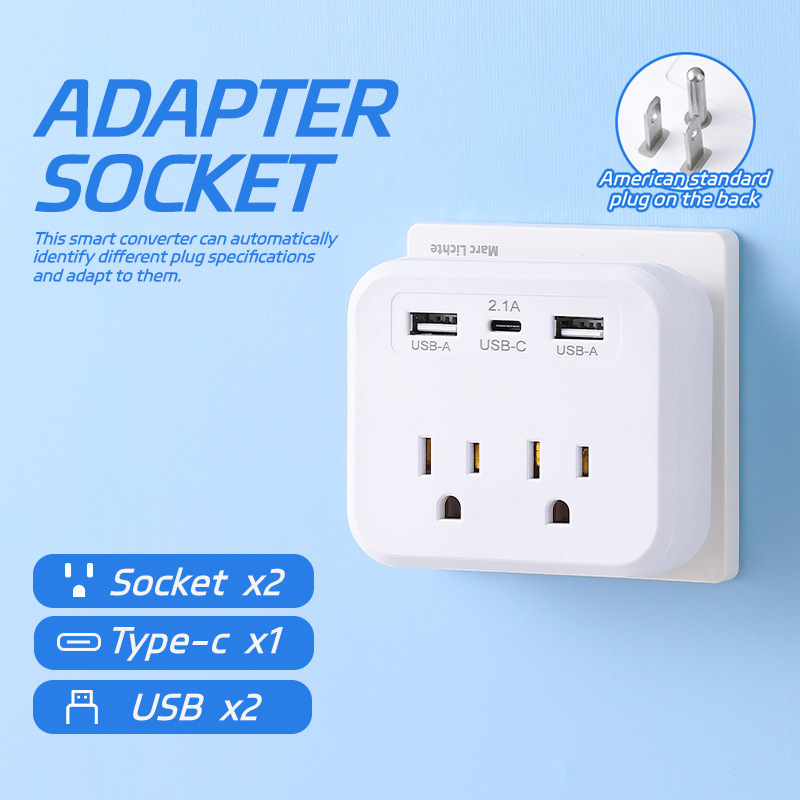 Taiwán enchufe de EE.UU. 110V enchufe estándar de EE.UU. 6 agujeros enchufe de fila de México enchufe de fila de Canadá TK comercio electrónico transfronterizo