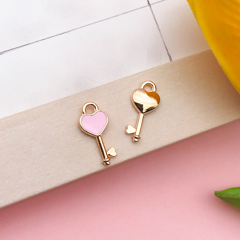 Colgante de corazón con gota de aceite, accesorios de joyería DIY