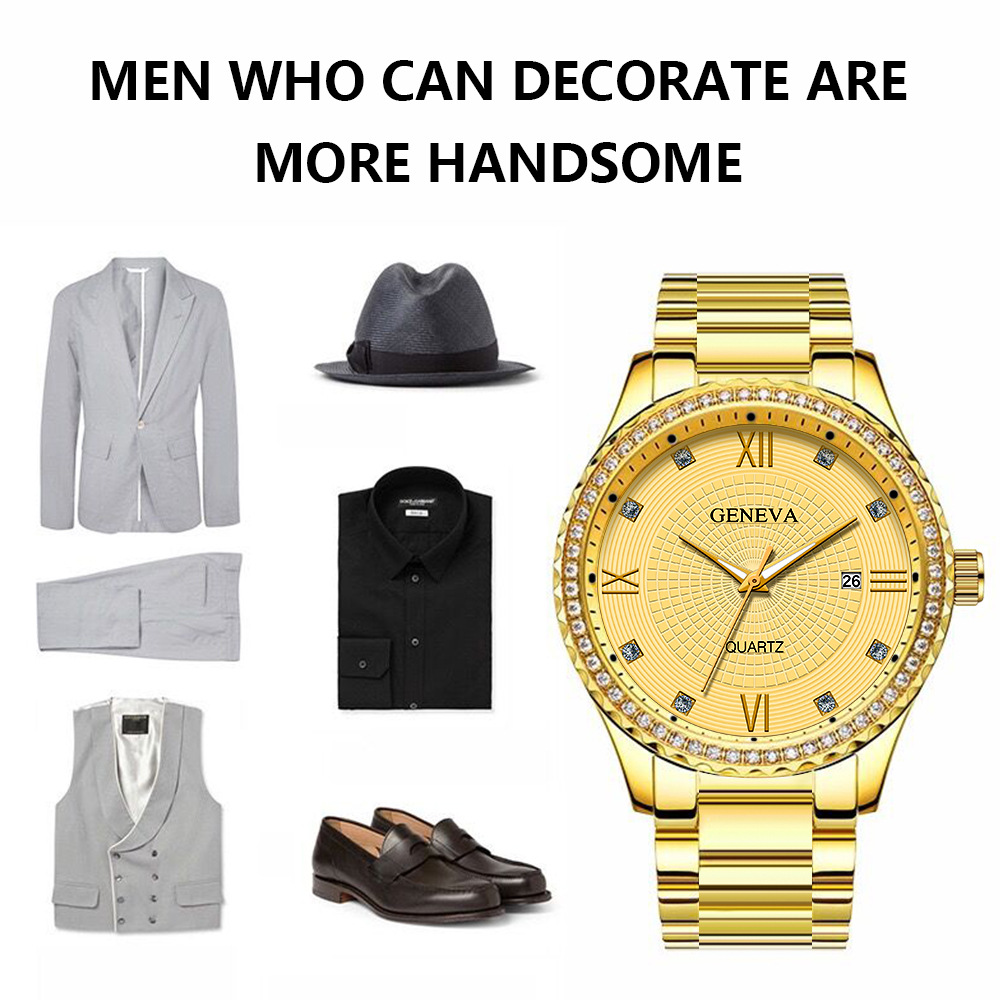 watch mens steel band watch fashion calendar quartz belt watchpicture15