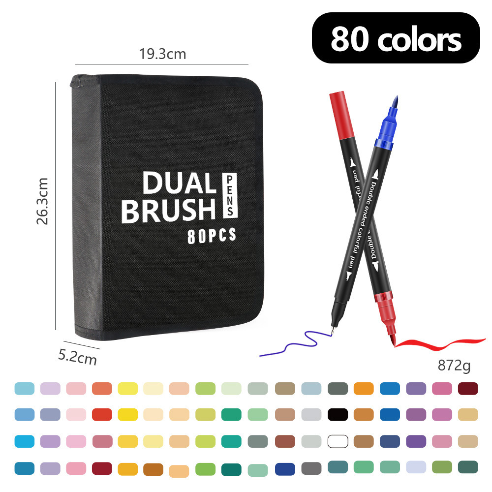 Juego de rotuladores de acuarela de doble punta con paleta de 120 colores, rotuladores profesionales para dibujar, rotuladores para contornear grafitis, rotuladores para dibujar para niños, venta al por mayor