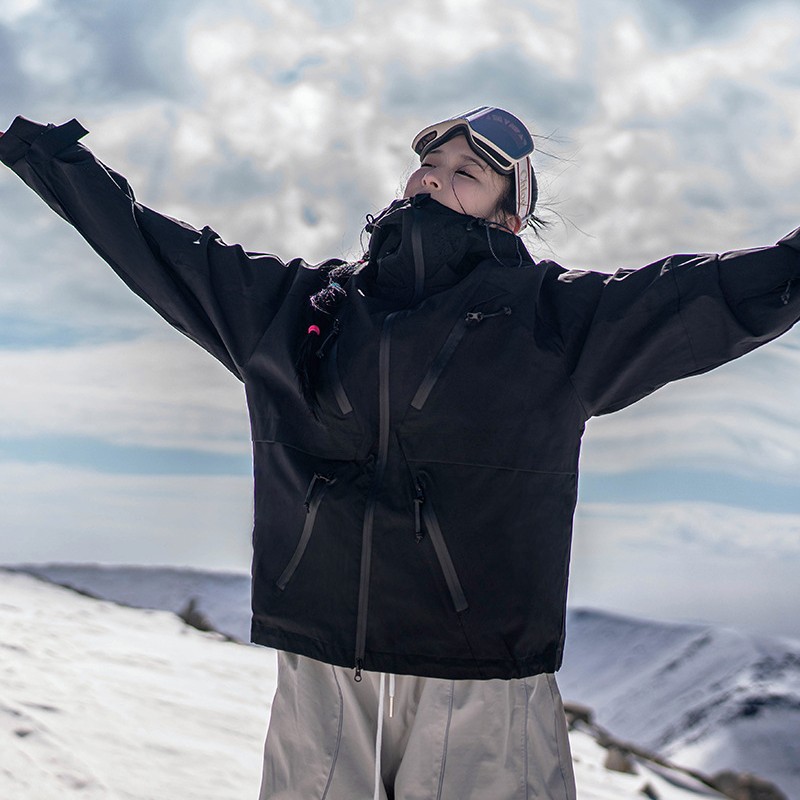 Traje de esquí impermeable 3L menos 30 ° más terciopelo engrosado para hombres y mujeres pantalones de esquí para parejas más chaqueta grasa