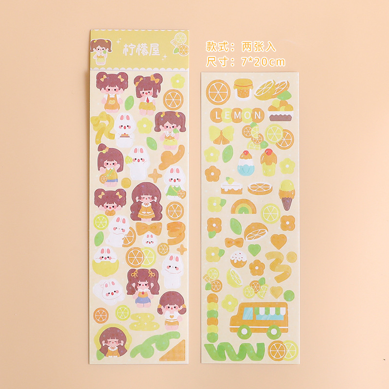 Lindo diario de dibujos animados pegatinas niña Ka Goo placa creativa pegatinas hechas a mano DIY pegatinas al por mayor