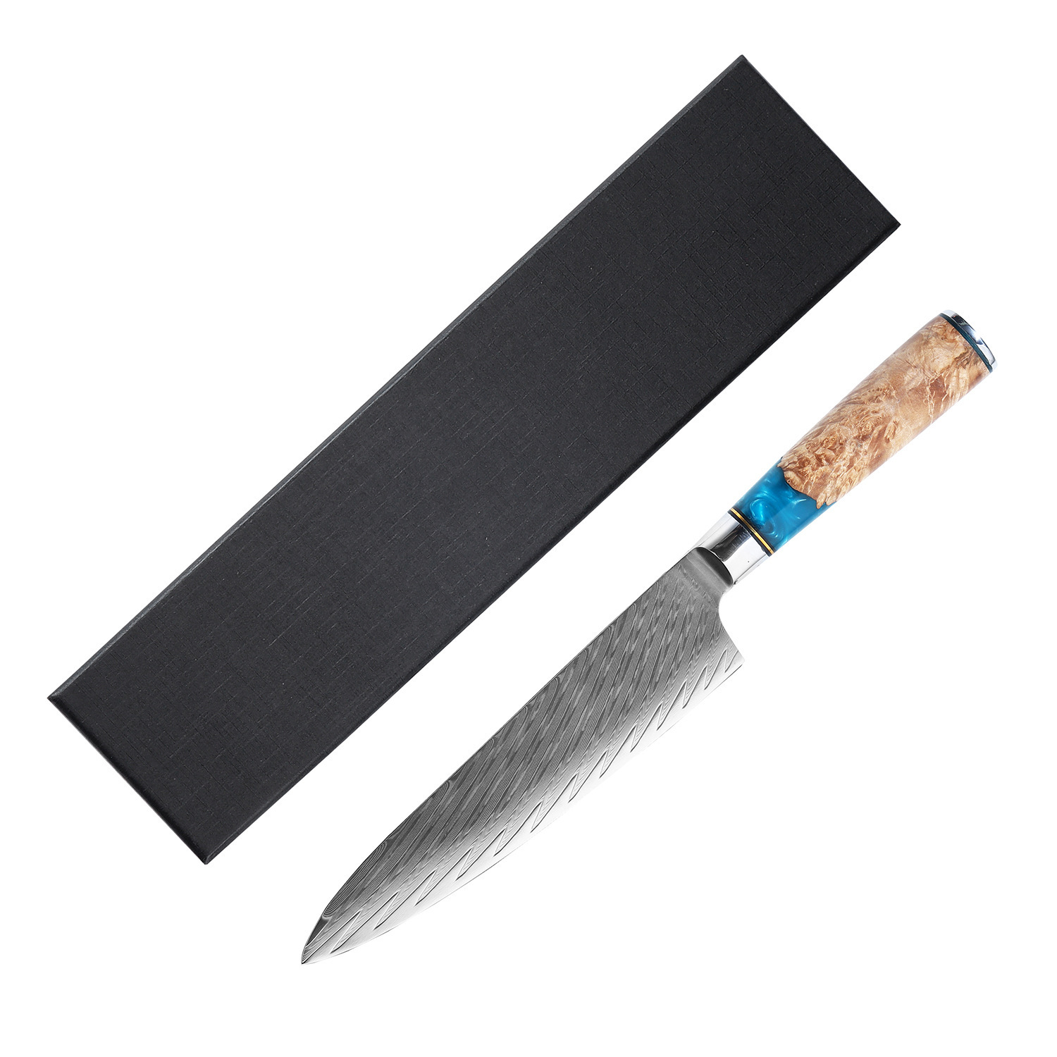67 capa de cuchillo de cocina de acero Damasco cuchillo de cocina VG10 mango de resina de madera estable cuchillo de cocina sashimi pescado