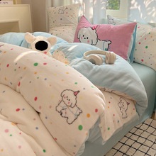 冬季加厚牛奶绒被套单件卡通珊瑚绒被罩单品南通加绒单被套法兰绒