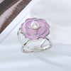 Korean spring personality natural simple three -ring silk scarf buckle creative versatile diamond chest flower dual -use scarf buckle brooches