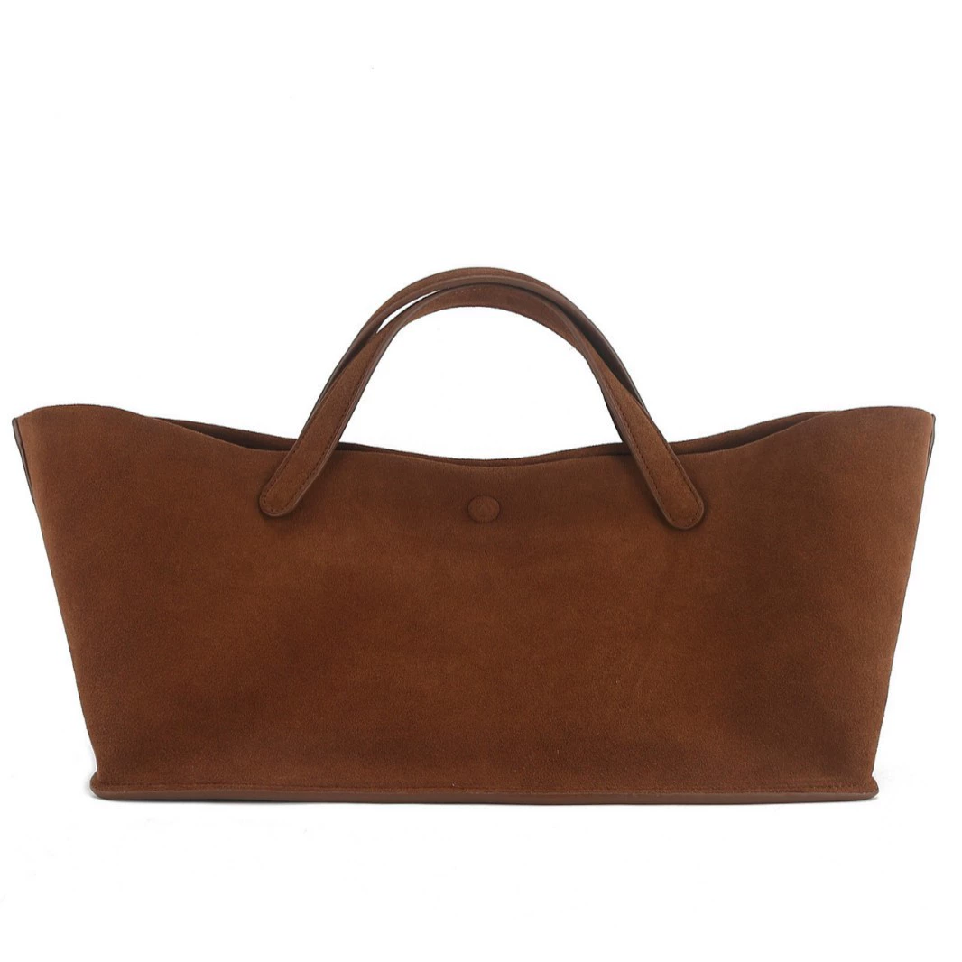 Minimalistic soft leather retro capacious shoulder bag, high-quality style