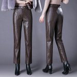 新品 2025专柜秋冬真皮女士皮裤绵羊皮时尚韩版高腰修身显瘦铅笔