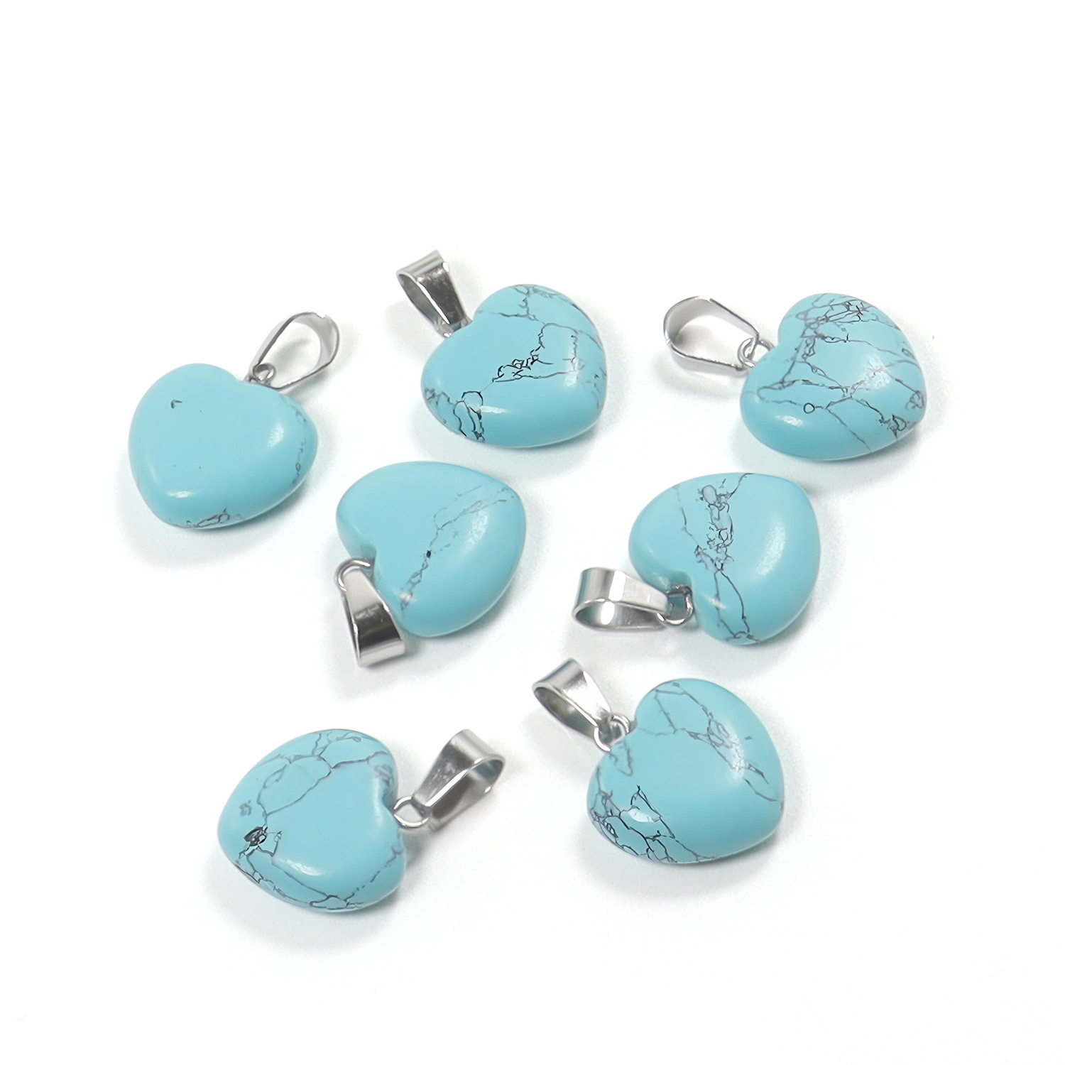 Transfronterizo Amazonas polvo de cristal caballo colgante 16mm pequeño corazón de melocotón regalo de día de San Valentín colgante de gemas naturales en forma de corazón