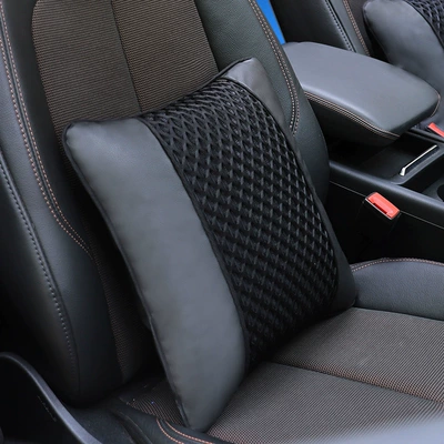 Car Headrest and Lumbar Support: Headrest - pillow-single-pack-black-black-thread