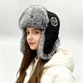 特厚雷锋帽男女冬季仿貂毛防风保暖防寒护耳帽子东北户外骑车棉帽