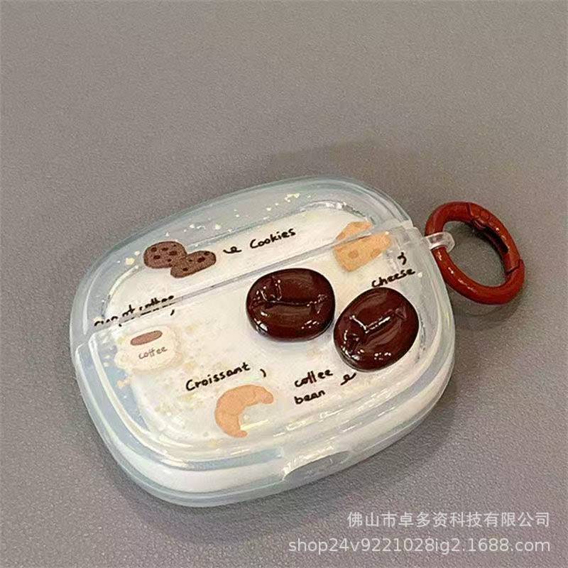 Cabezas de café para AirPods4 Case Apple 4 generación de auriculares AirPodPro2 auriculares de dibujos animados