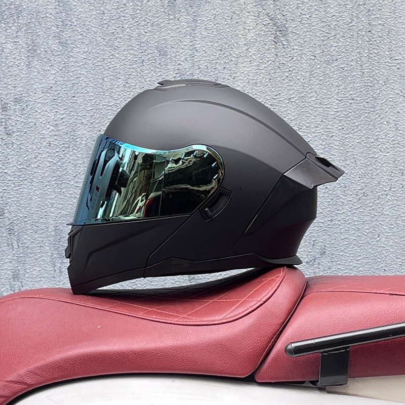Cascos de motocicleta LVS Cascos para hombres y mujeres, locomotoras de doble espejo, nuevo estándar nacional, certificado 3C, Bluetooth semicompleto, cuatro estaciones