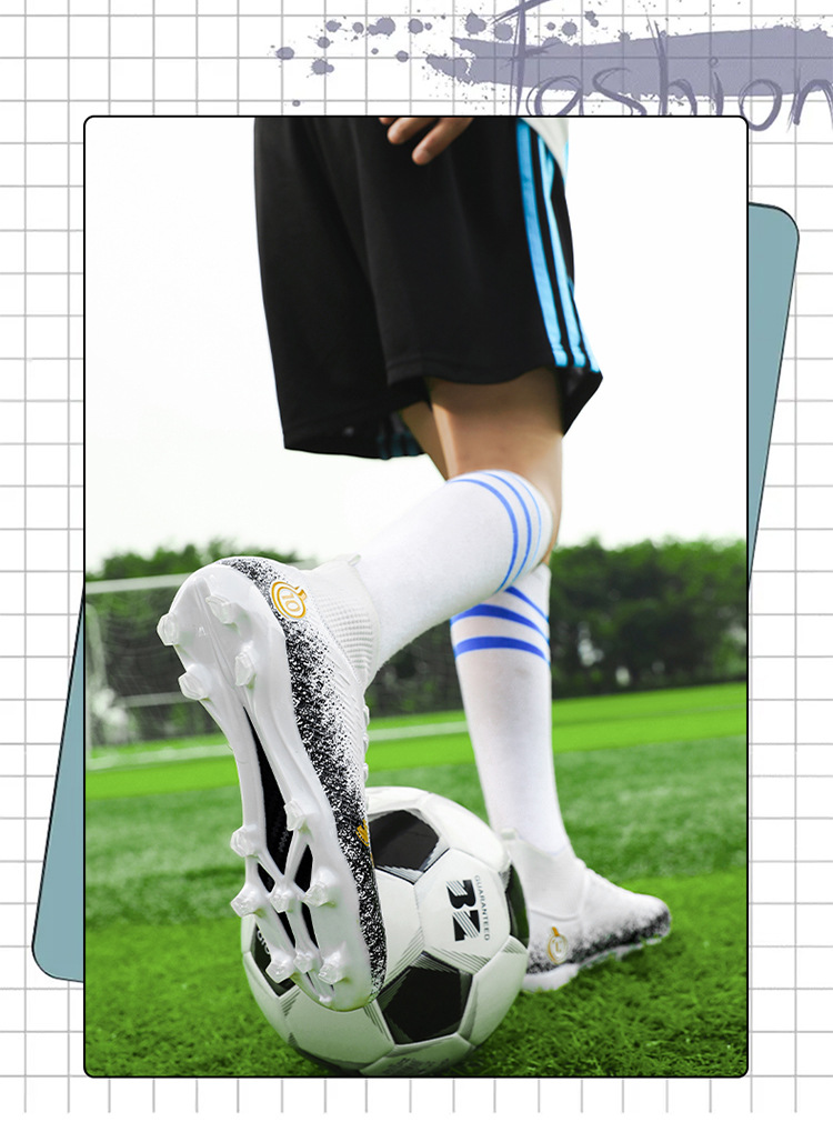 Best-selling High-top Football Shoes With Long Short Spikes, Non-slip Wear-resistant, Men, Women,_vogvips.com