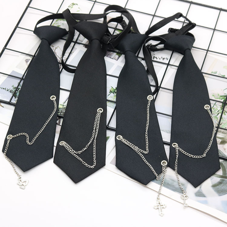 Fu Shuai original amor mariposa cadena libre negro tie ins femenino con estilo de la Universidad JK camisa uniforme moda