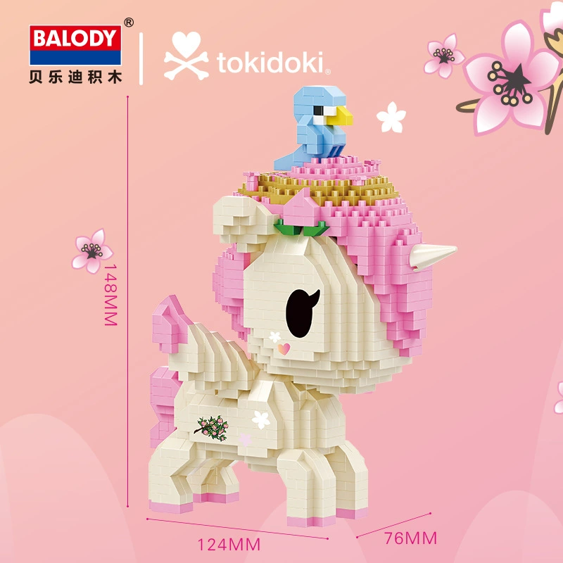 Кросс-бордер Белли подлинный 18186 единорог Tokidoki совместная модель маленькие гранулы строительные блоки детские игрушки