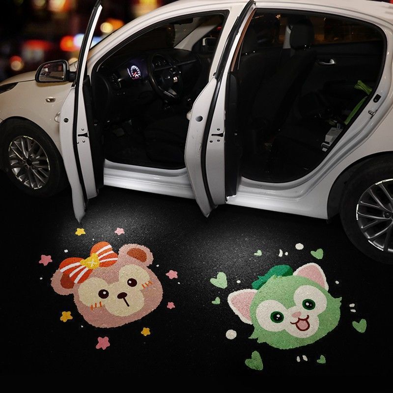 Ultra HD car welcome light cartoon door projection light floor light car interior decoration wireless car headlamp