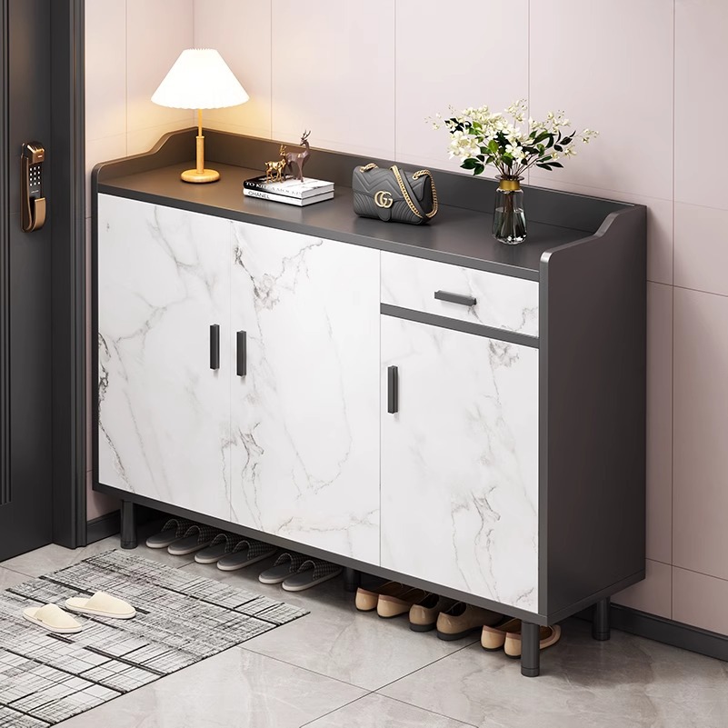 Armario de zapatos doméstico puerta interior nuevo tipo 2025 explosión pequeño armario de almacenamiento económico de gran capacidad estante de zapatos de pasillo