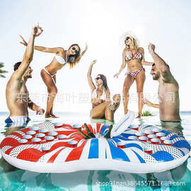 厂家直销 新款pvc充气水上28杯洞成人浮排 成人娱乐饮料漂浮杯托