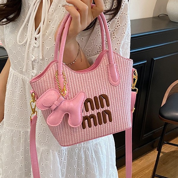 2025秋新款手提编织水桶包女海边度假沙滩单肩包旅游出行斜挎包潮