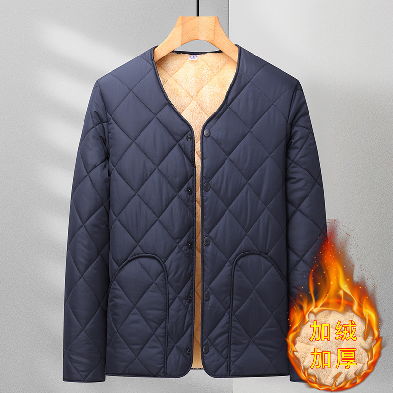 Camel Hair Thickened Warm Middle-aged and Elderly Dad Cotton Clothes Soft Cold-proof Elastic Jacket for Home and Winter