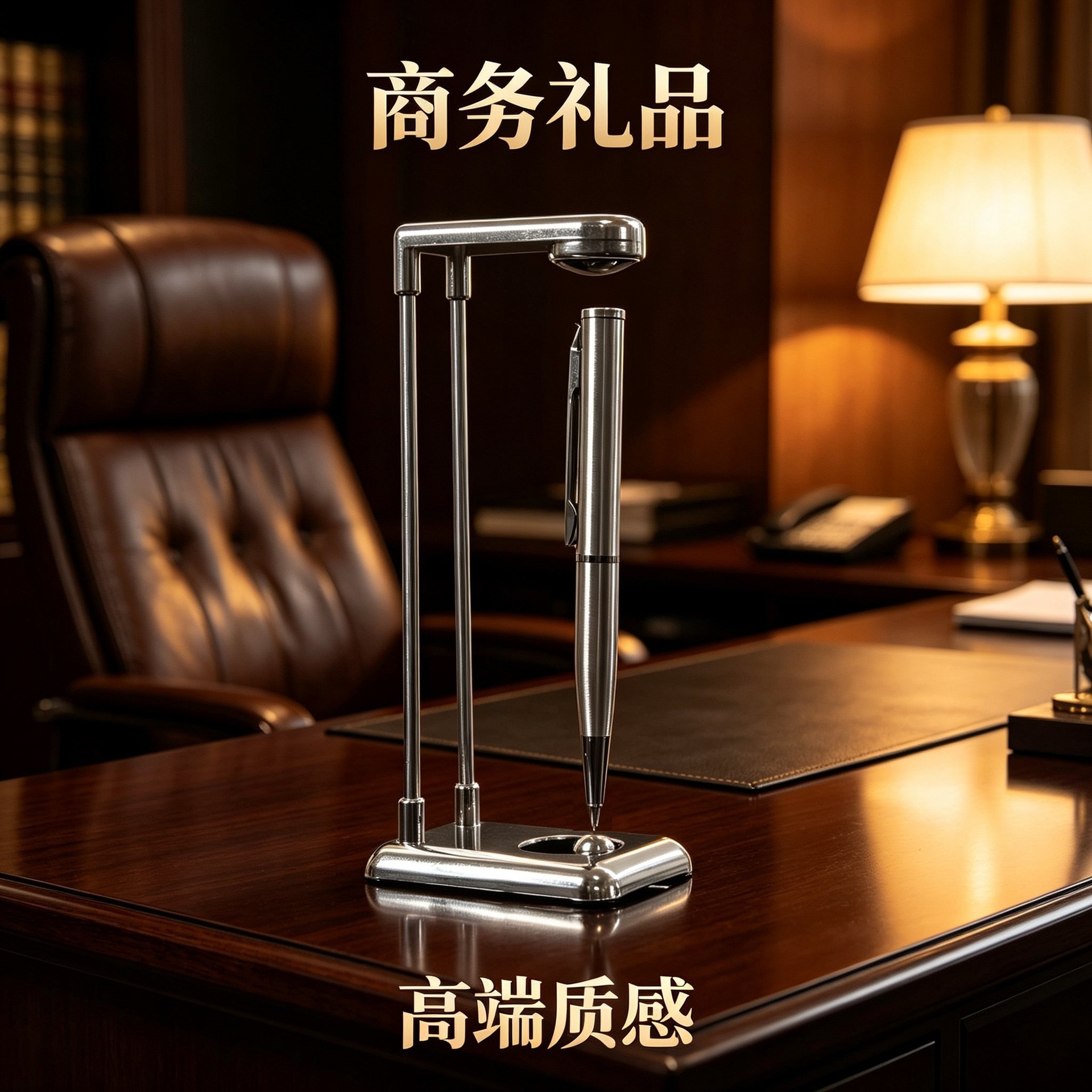 1 set of floating stainless steel pens, all-metal high-end pen with a cool pen holder, a cool back-to-school item