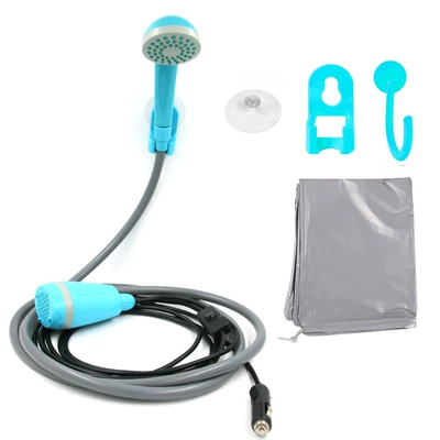 New cross-border wireless charging shower, portable car shower, electric shower, outdoor car washing gadget, home use (Kempinq və səyahət) - car-mounted-12v-black-and-blue