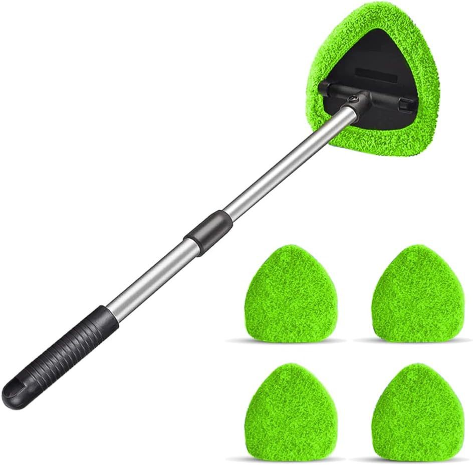 Qìchē Microfiber Cloth Car Windshield Cleaning Tool (Car cleaning tools) - green-1-pentagon-plastic-part-5-cloth-covers