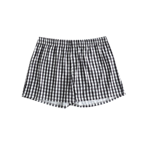 New mens Armani Exchange pure cotton loose plus size home leisure grid three-way sleep pants