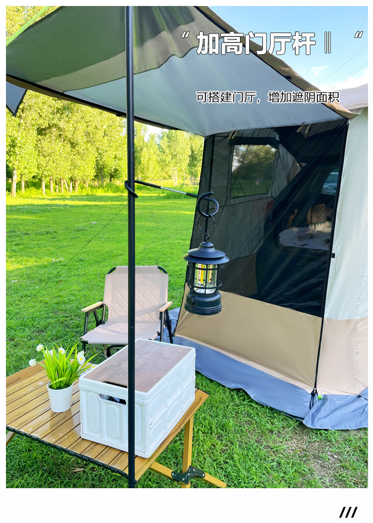 Square-shaped car tail tent for outdoor camping, self-driving tours, and SUVs; a portable sunshade for the car trunk