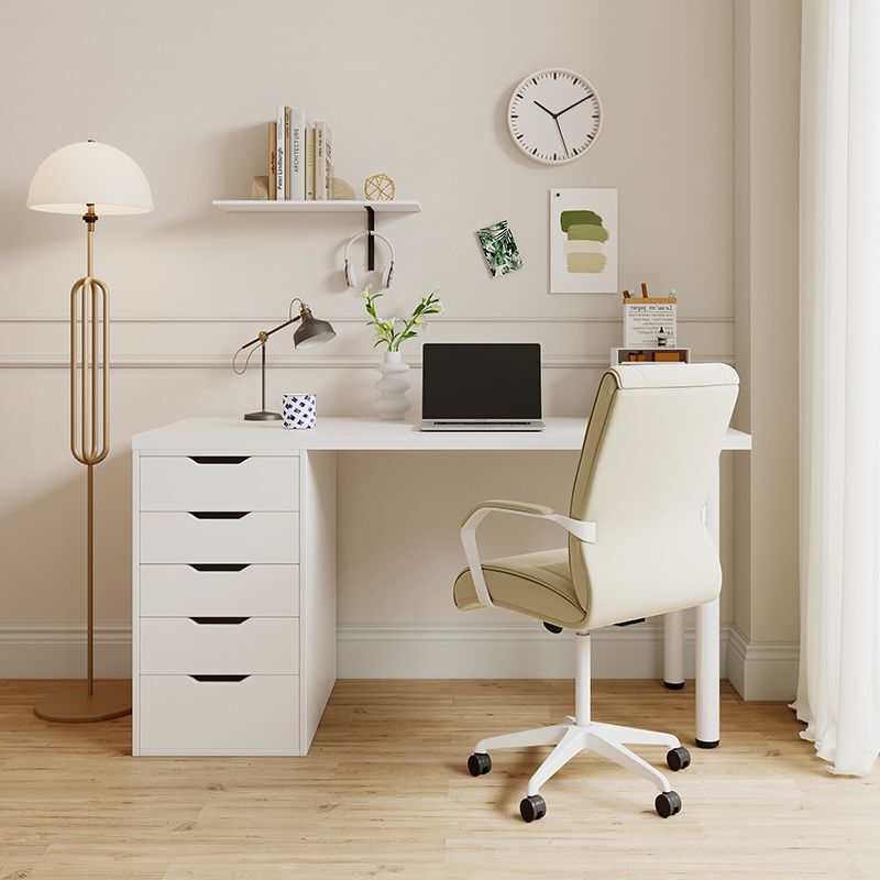 Ikea Computer Desk for Bedroom, Simple Double Long Desk, Student Home Office Desk, Ins-Style Drawer Makeup Table