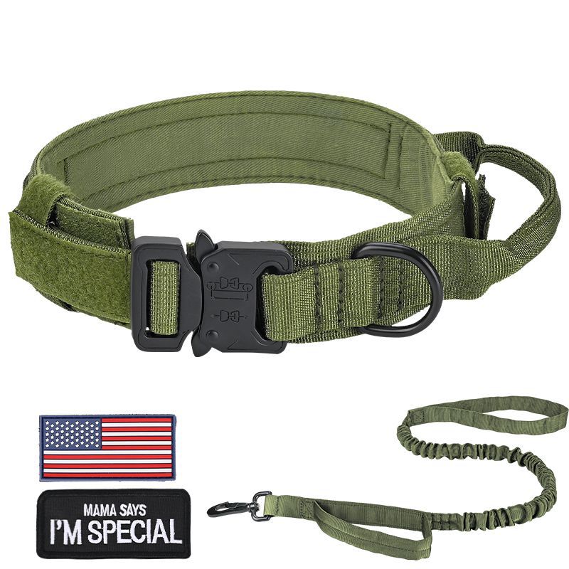 Collar táctico transfronterizo para mascotas collar de perros militares collar de entrenamiento de perros de tamaño medio collar de tracción de nylon collar de perro grande