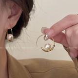Французские легкие роскошные простые жемчужные серьги с жемчугом, женский темперамент, нишевый дизайн, модные ретро-серьги, новый тренд 2025 года