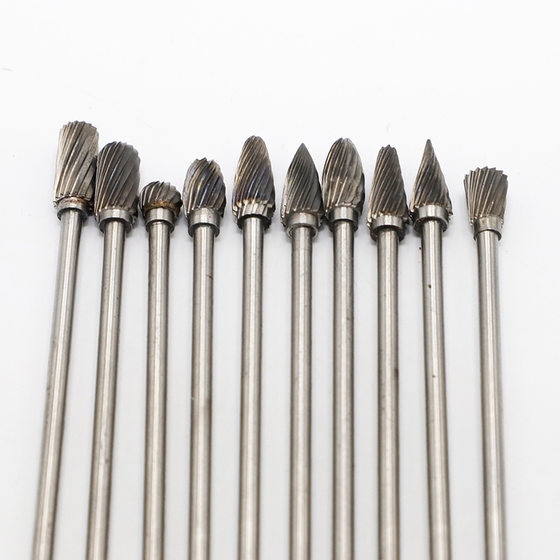 Sanding head lengthened tungsten steel grinding head 3mm shank set carbide rotary file electric rotary cutter head tungsten steel milling cutter