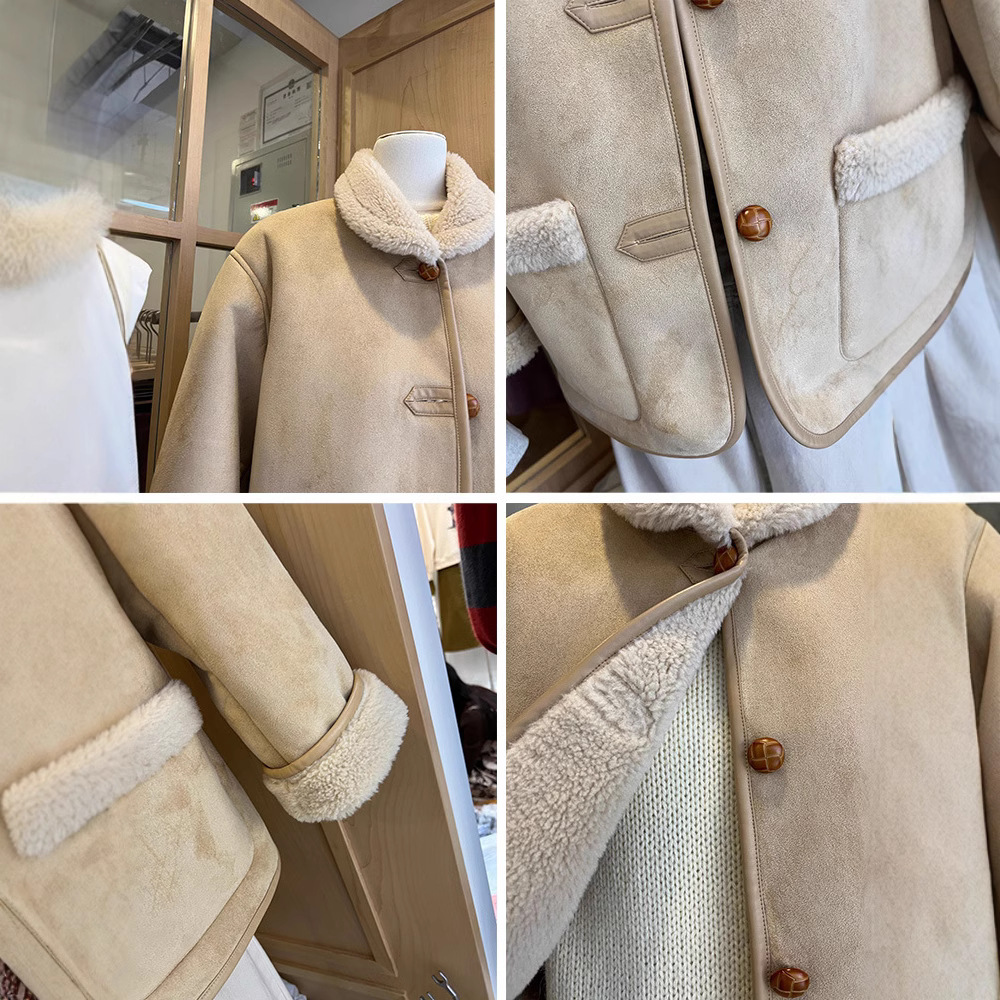 Design keep warm retro velvet down jacket