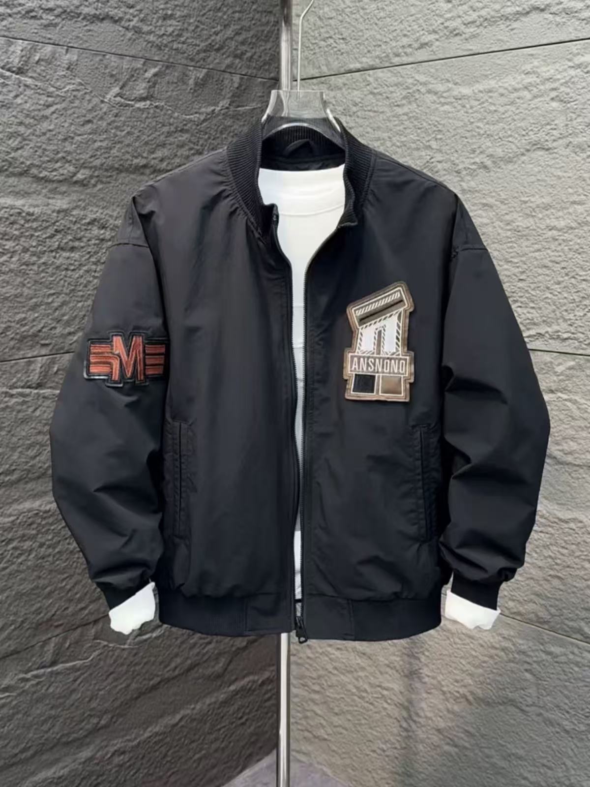 Embroidered Baseball Jersey Men's Trendy Workwear Versatile Flight Suit Jacket Jacket_voghion.com