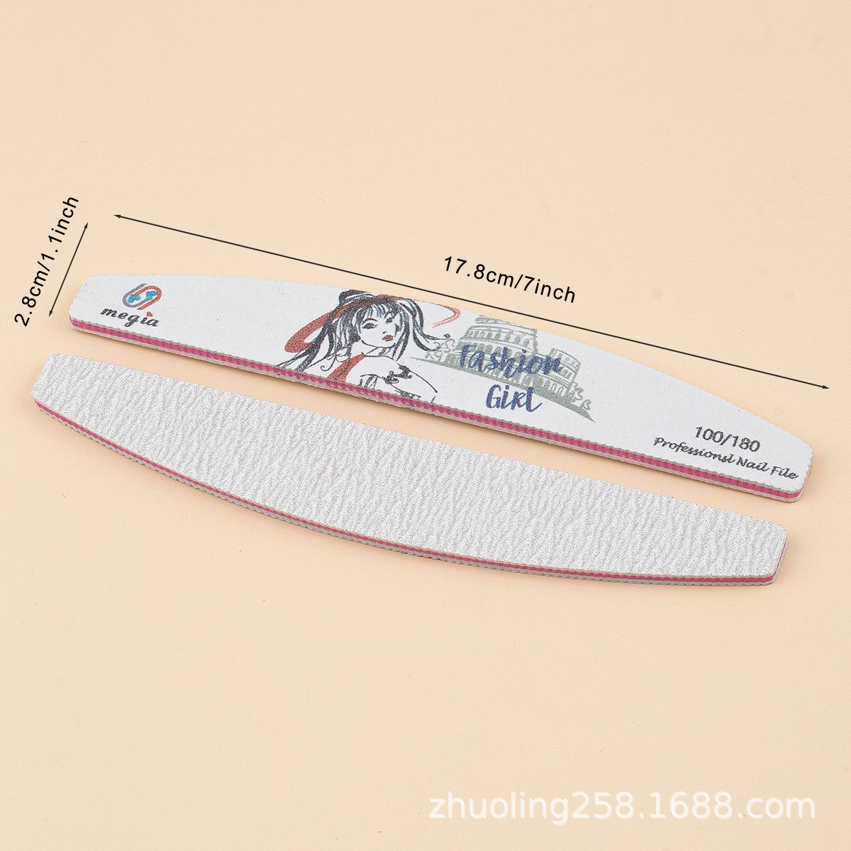 Navidad Nueva lima de uñas impresa tira de frotamiento de uñas al por mayor 100/180 pulido de doble cara lavable arena