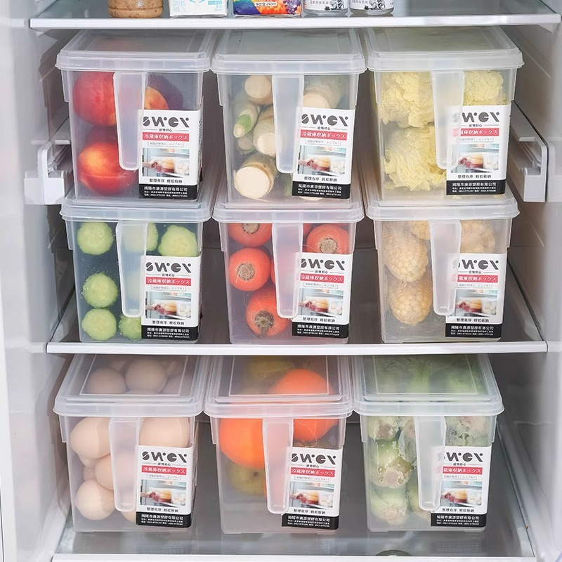 冷蔵庫収納ボックス食品級ハンドル付き鮮度保持ボックスキッチン野菜果物整理冷凍卵収納ボックス|undefined