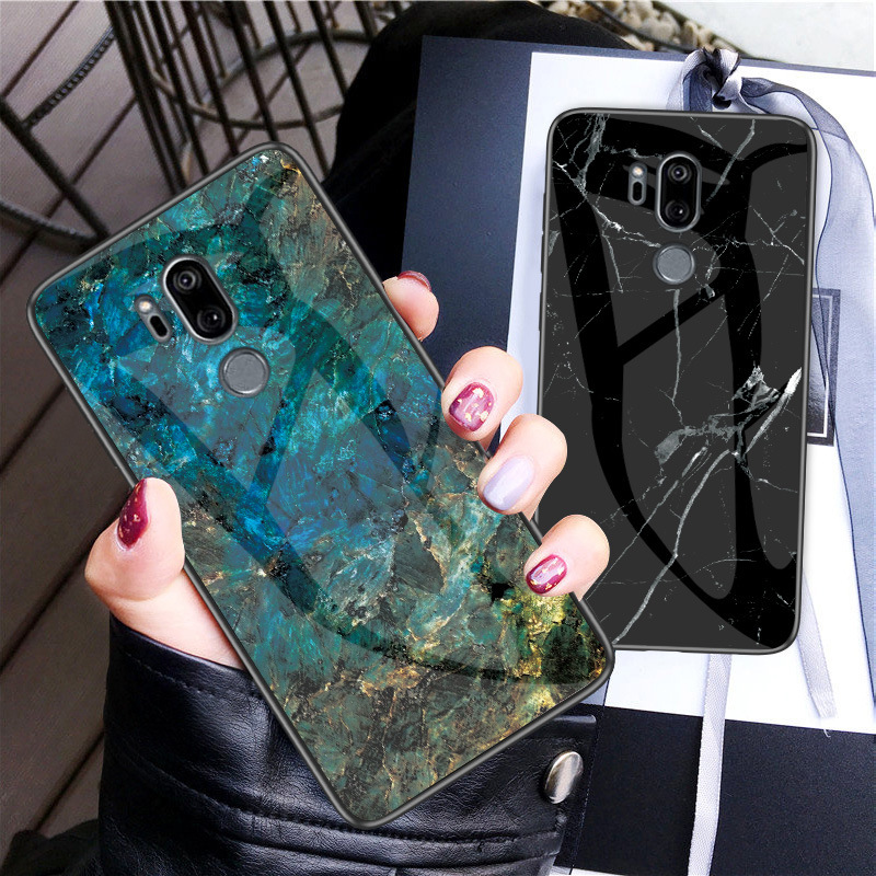 for lgg7 phone case G9 marble protective case G8 thinq tempered glass case LG V60 all-inclusive men