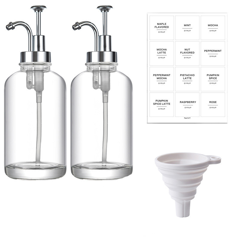 Amazon transfronterizo botellas de vidrio transparente botellas vacías de baño botellas de cosméticos de gel de baño