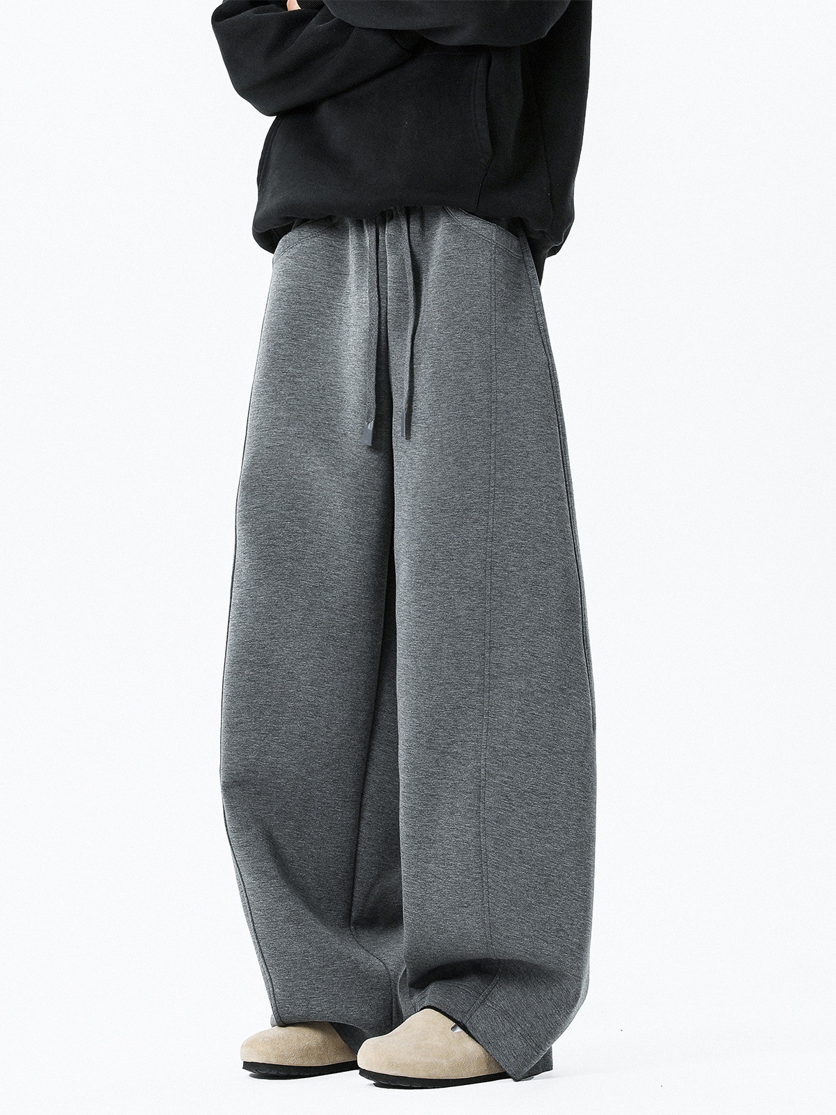 Pantalones deportivos sueltos pesados caídos pantalones casuales de caída de cimeta para hombres pantalones rectos de estilo americano de alta calle