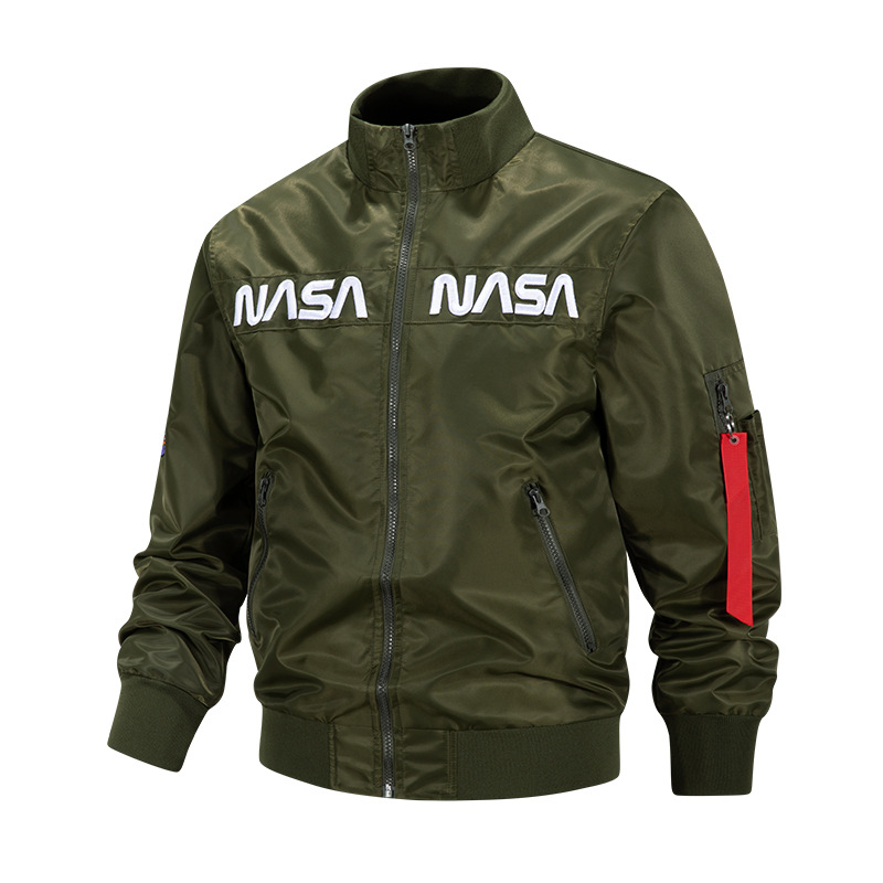 Chaqueta de béisbol transfronteriza de primavera y otoño, fina, moderna, con insignia bordada, estilo piloto de la NASA, para hombre, abrigo de trabajo de comercio exterior image 12
