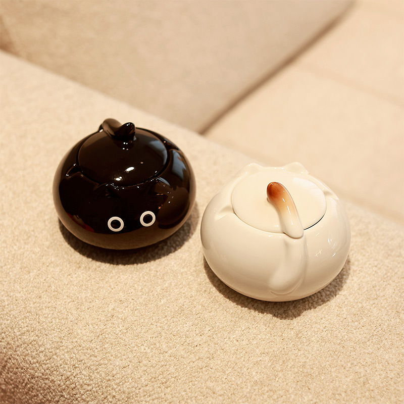 Serie de gatos siameses, cenicero lindo creativo, cerámica con cubierta, sala de estar doméstica, almacenamiento de escritorio de oficina