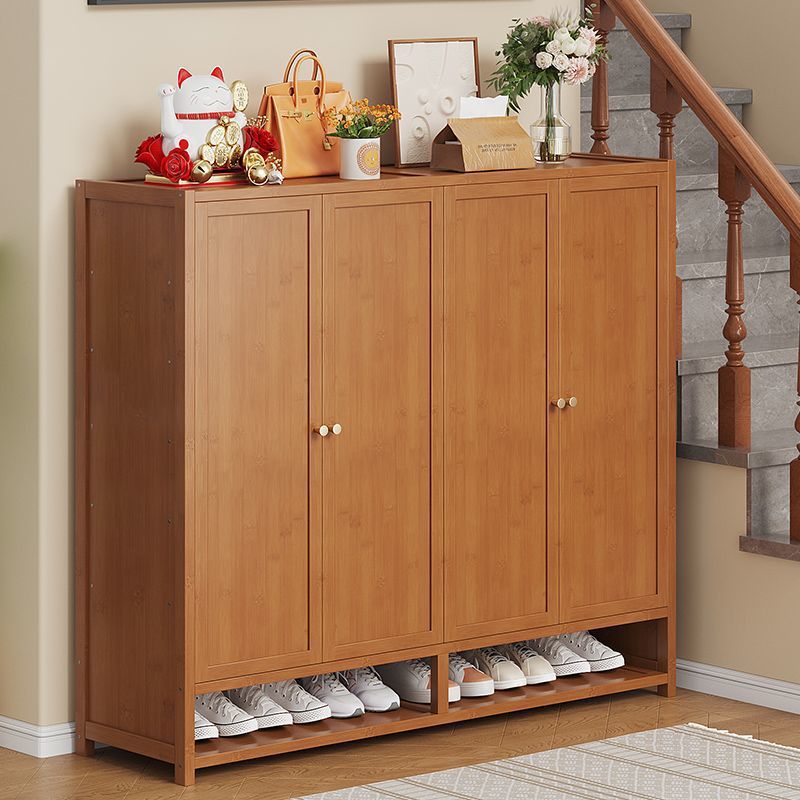 Shoe Rack for Home Entrance, Floor-Standing, Small and Narrow Storage Rack, Large Capacity Bamboo Shoe Cabinet for Entryway, Dust-Proof Storage Cabinet